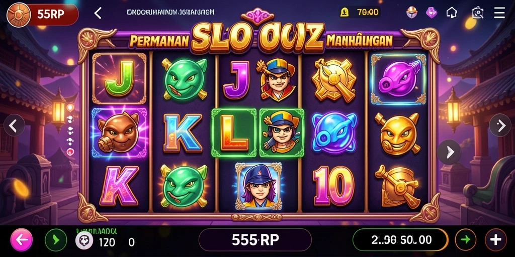 Tampilan menarik dari gameplay Slot di 55RP.
