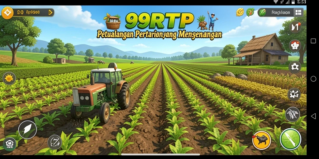 Tampilan gameplay menarik dari 99RTP dengan aktivitas pertanian.