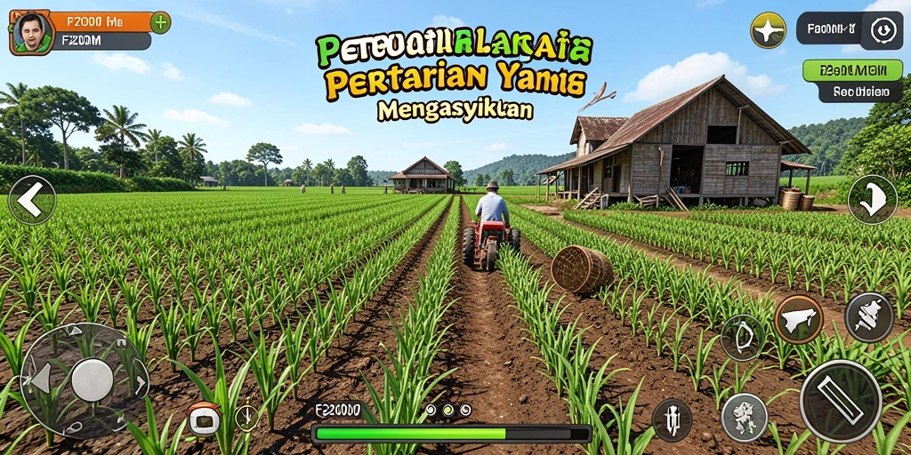 Penggambaran aktivitas bertani yang seru di F200M.