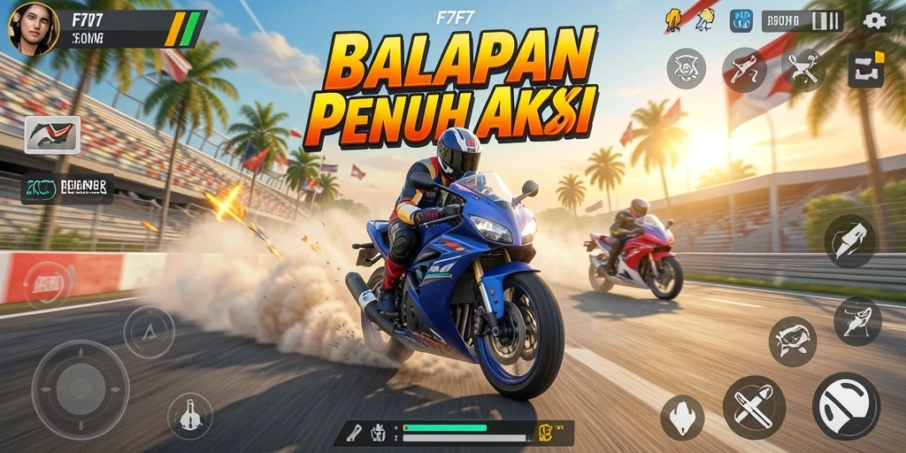 Tampilan gameplay F7F7 yang mengasyikkan dan penuh kecepatan.