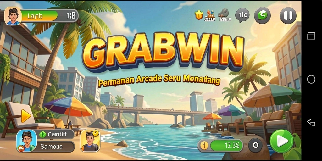 Tampilan gameplay seru dalam permainan Arcade GRABWIN.