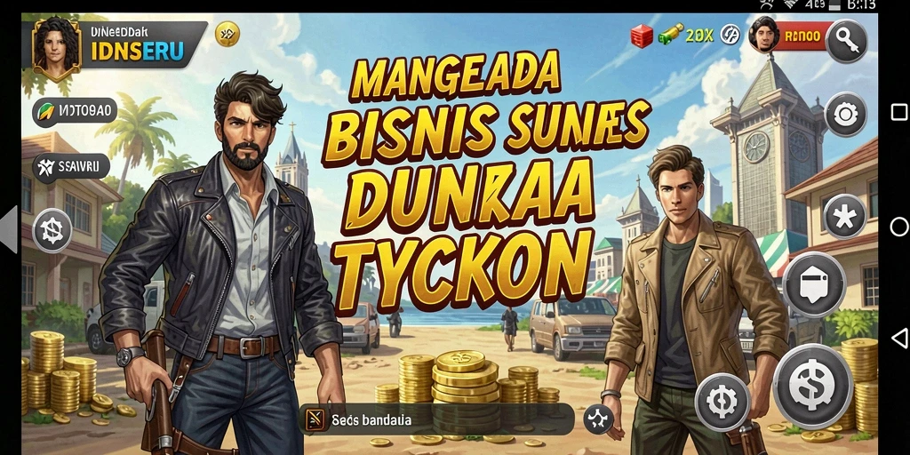 Screenshot menunjukkan pemain mengelola bisnis dalam IDNSERU dengan antusias.