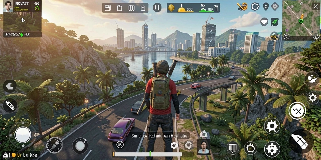 Gameplay menampilkan interaksi sosial dan desain rumah yang kreatif.