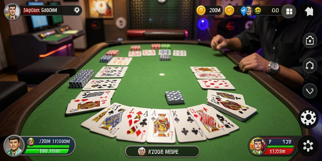 Screenshot gameplay J200M menampilkan keseruan bermain Gaple.