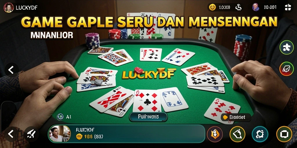 Tampilan gameplay menarik dari LUCKYDF saat bermain Gaple.