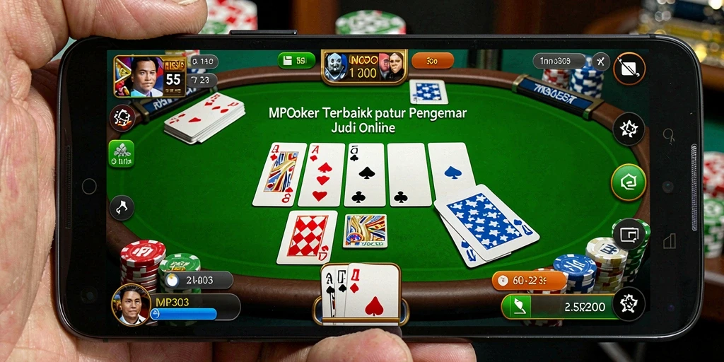 Tampilan antarmuka permainan Poker yang menarik dan dinamis