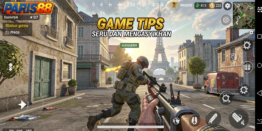 Tampilan gameplay seru dalam PARIS88 dengan aksi penuh tantangan.