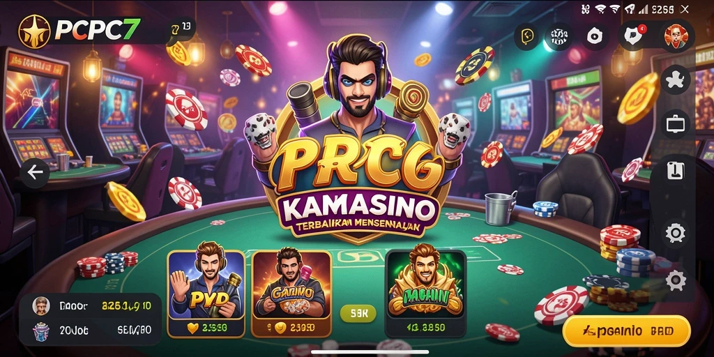 Tampilan screenshot PCPC7 menampilkan gameplay Kasino yang menegangkan dan interaktif.