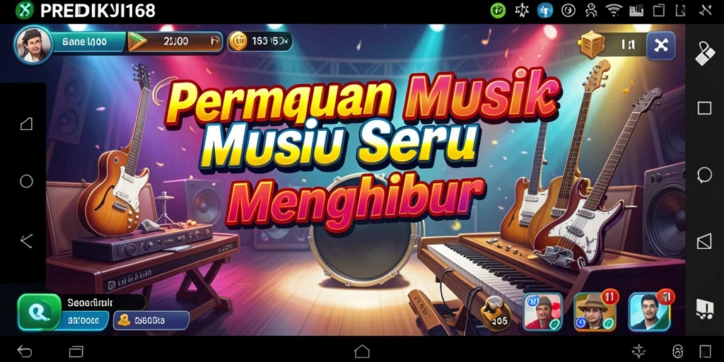 Screenshot PREDIKSI168 menampilkan momen seru bermain game musik.