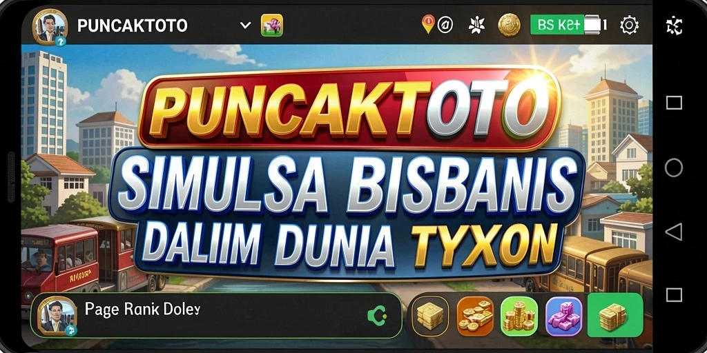 Screenshot gameplay PUNCAKTOTO menampilkan pengelolaan bisnis yang detail.