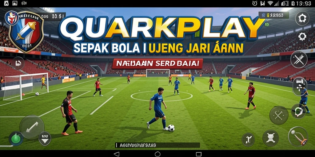 Tampilan gameplay QUARKPLAY yang menampilkan aksi sepak bola seru.