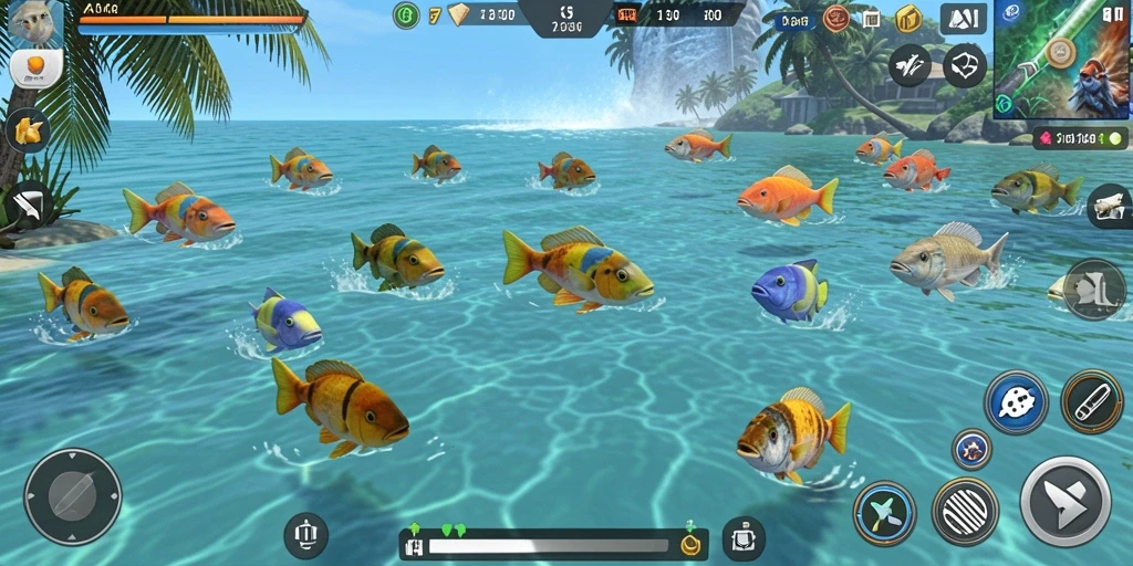 Screenshot gameplay Tembak Ikan yang mengasyikkan dan penuh warna.