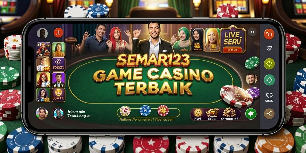 Screenshot gameplay SEMAR123 menampilkan dealer langsung dan suasana kasino yang menarik.