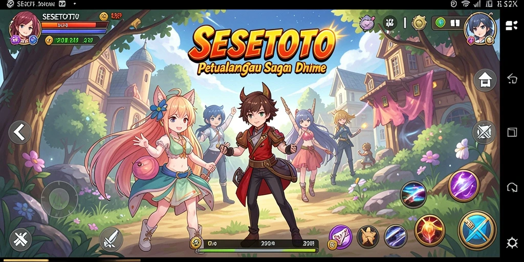 Tampilan menarik dari gameplay SESETOTO dengan karakter anime yang menawan.