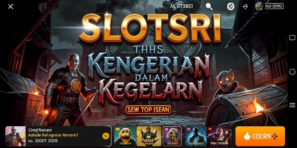 Tampilan menakutkan gameplay SLOTSRI yang mengajak pemain ke kegelapan.