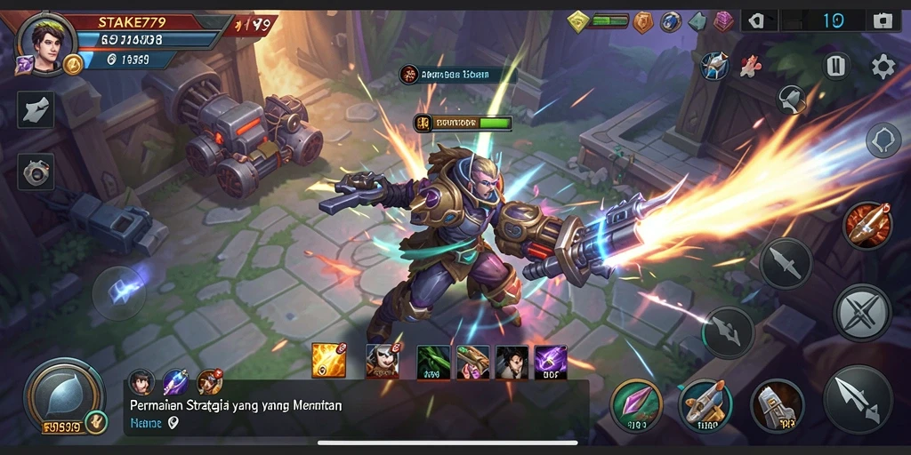 Tampilan menarik dari gameplay dan aksi pertempuran di STAKE779.